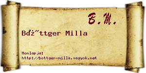 Böttger Milla névjegykártya